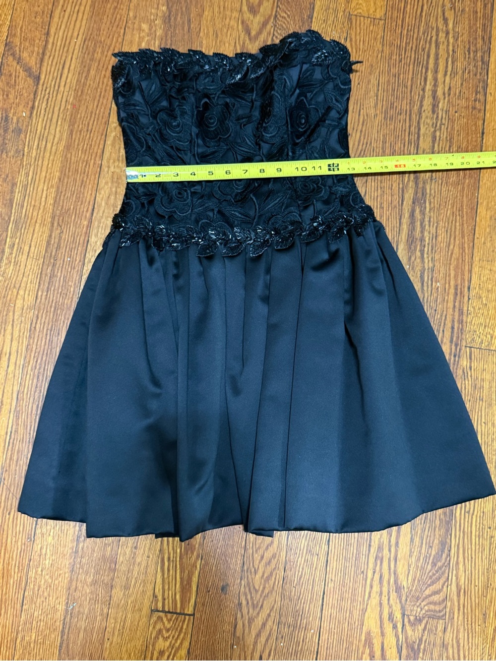 Strapless Black Embellished Party Dress